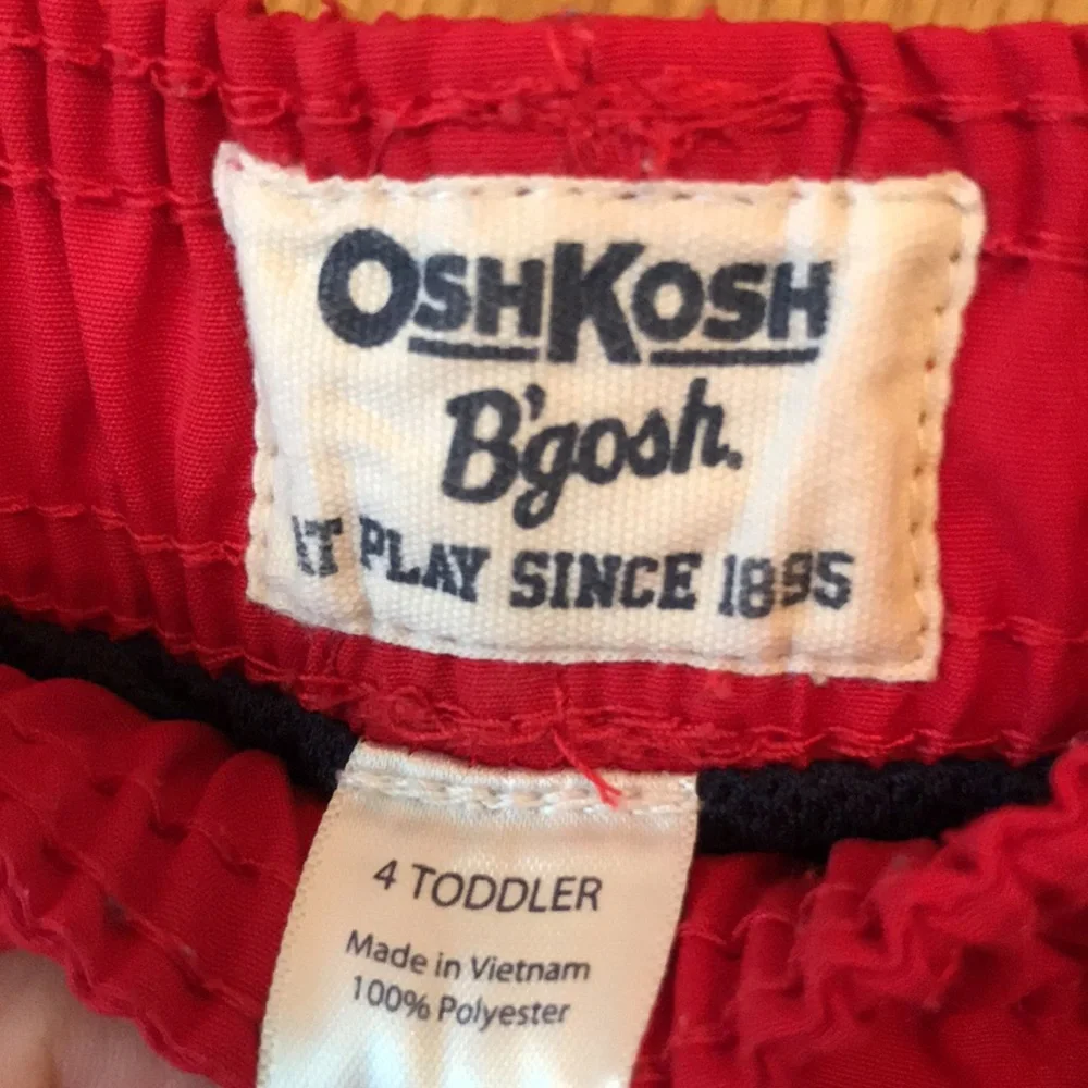 Oshkosh B’gosh 4T red pull on elastic waist mesh lined sporty warm up pants EUC
